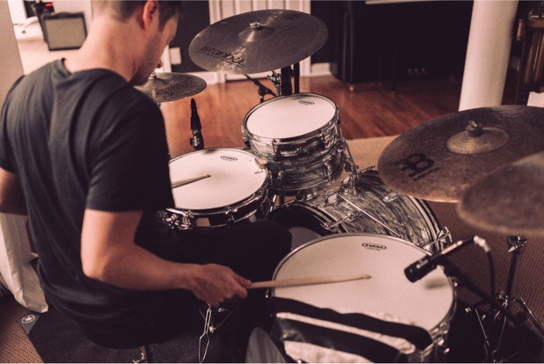 playing drums